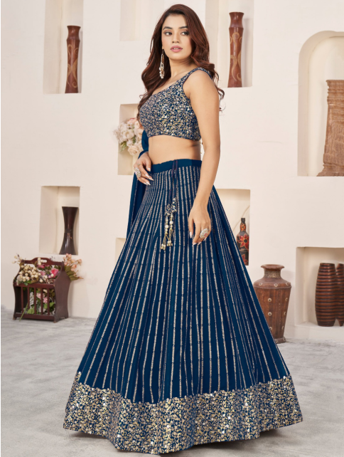 The Timeless Charm of Navy Blue Lehenga Choli and Net Lehenga for Every Occasion: Redefining Elegance